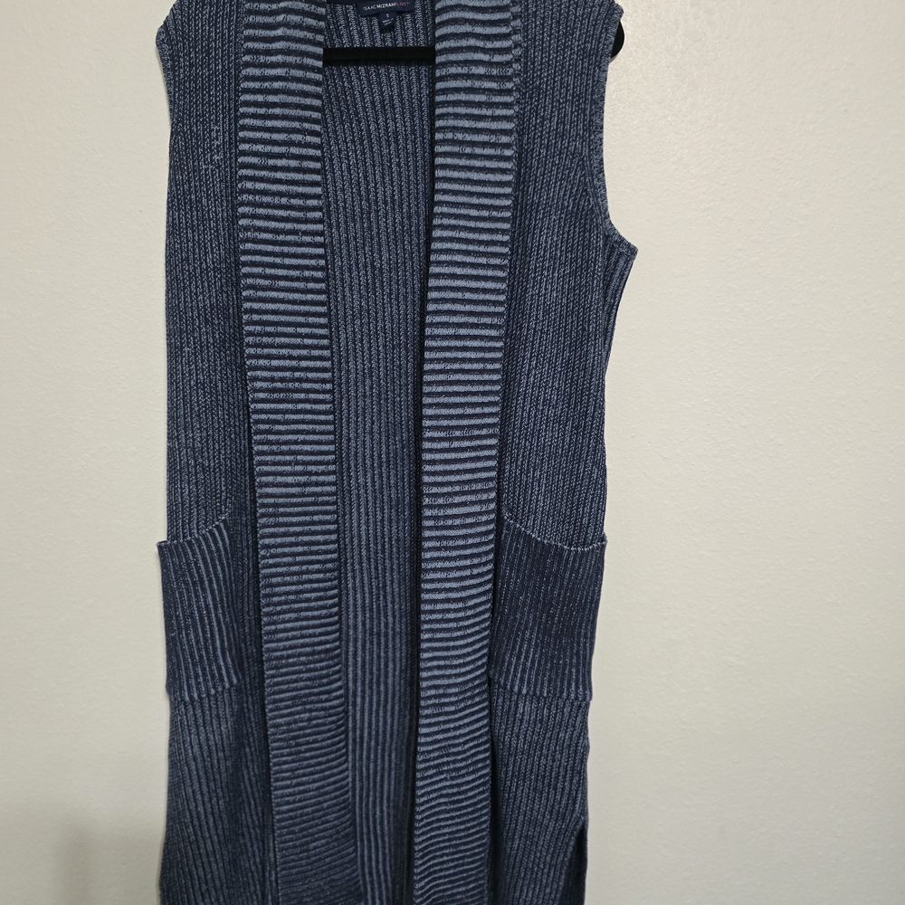 Isaac Mizrahi Blue and White Striped Cardigan